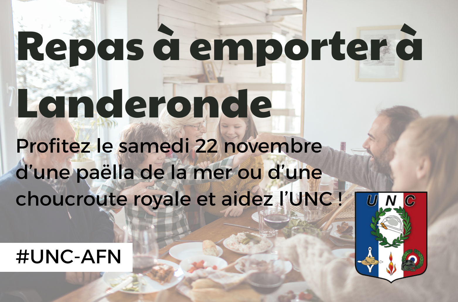 Repas à emporter le samedi 22 novembre 2025