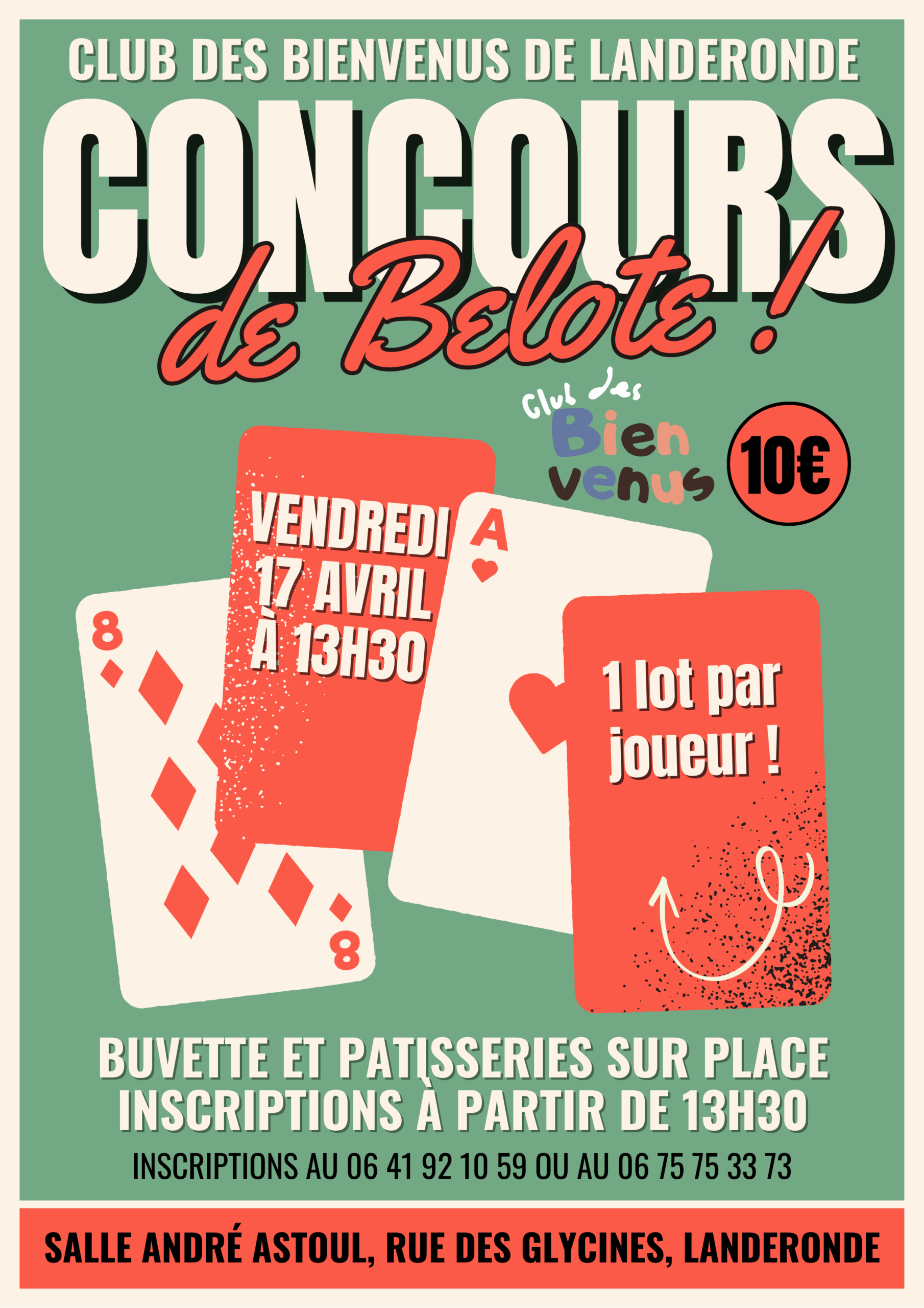 Affiche – Belote Les Bienvenus (avril 2026)